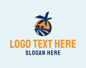 Mortgage - Tropical House Sunset logo design