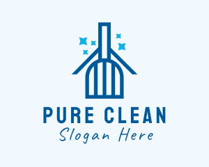 House Cleaning Broom logo design