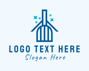 Tidy - House Cleaning Broom logo design