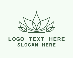 Organic - Leaf Crown Lineart logo design