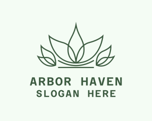 Arbor - Leaf Crown Lineart logo design