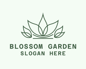 Flora - Leaf Crown Lineart logo design