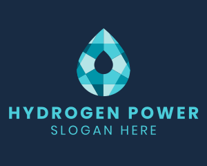 Hydrogen - Crystal Liquid Droplet logo design