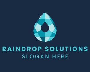 Raindrop - Crystal Liquid Droplet logo design