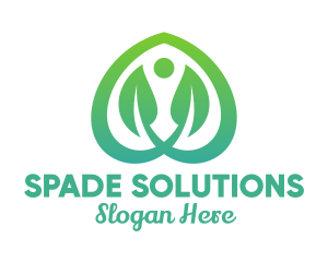 Green Spade Leaf logo design