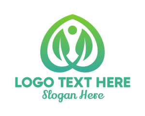 Green Tree - Green Spade Leaf logo design