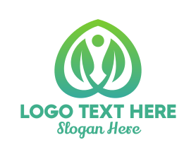Leaf Leaves - Green Spade Leaf logo design