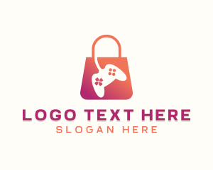 Console - Video Game Shopping Bag logo design