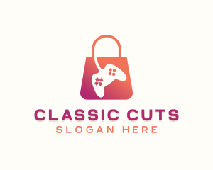 Video Game Shopping Bag logo design