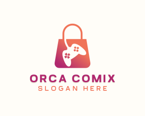 Console - Video Game Shopping Bag logo design