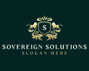 Sovereign - Lion Shield Crest logo design