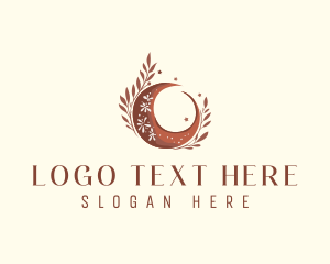 Bohemian - Moon Floral Decor logo design