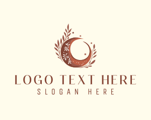 Boho - Moon Floral Decor logo design