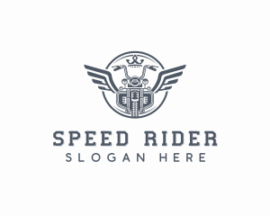 Motorcycle Crown Rider logo design