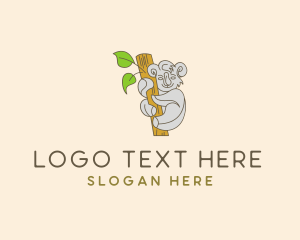 Marsupial - Tree Branch Koala logo design