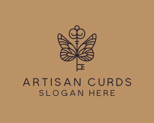 Antique Key Wings logo design