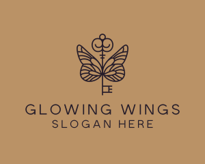 Antique Key Wings logo design