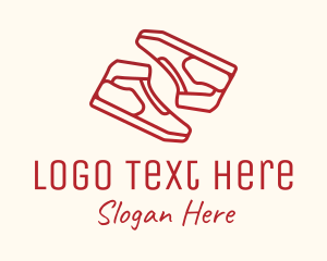 High Top - Red Sneaker Shoes logo design