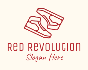 Red Sneaker Shoes logo design