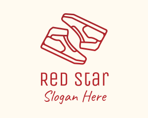 Red Sneaker Shoes logo design