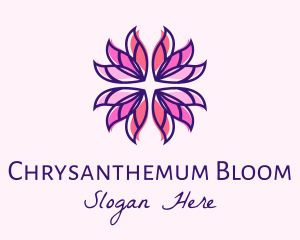 Chrysanthemum - Floral Stained Glass logo design