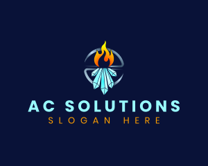 Fire Ice HVAC logo design