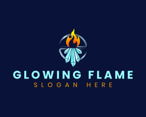 Fire Ice HVAC logo design