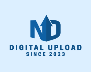 Upload - Data Upload Letter ND logo design