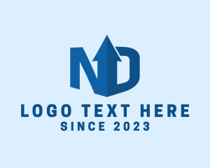 Uploading - Data Upload Letter ND logo design
