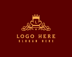Emblem - Ornamental Royal Chair logo design