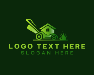 Gardening Lawn Mower Home Logo
