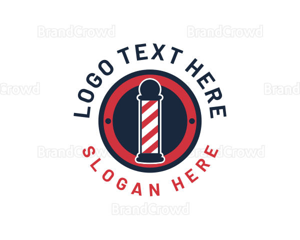 Barber Pole Hair Stylist Logo