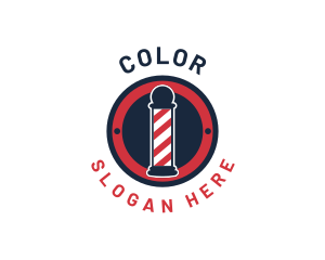 Barber Pole Hair Stylist Logo