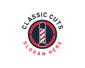 Barber Pole Hair Stylist logo design