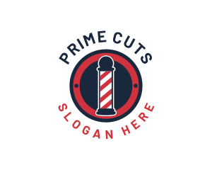 Barber Pole Hair Stylist logo design