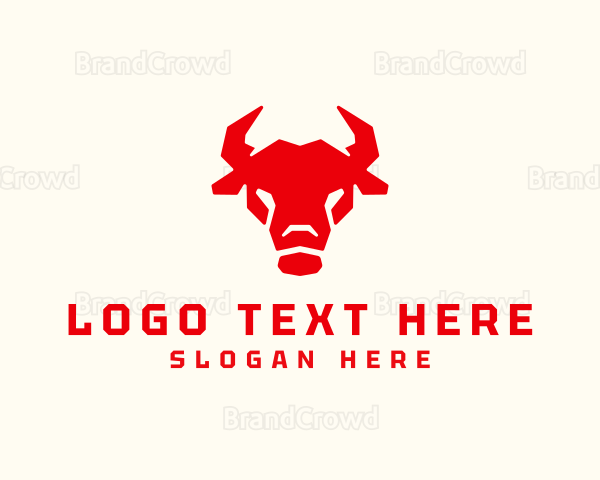 Geometric Bull Horns Logo