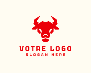 Geometric Bull Horns  Logo