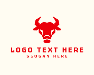 Geometric Bull Horns  Logo