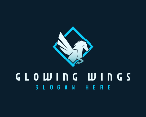 Horse Pegasus Wings logo design