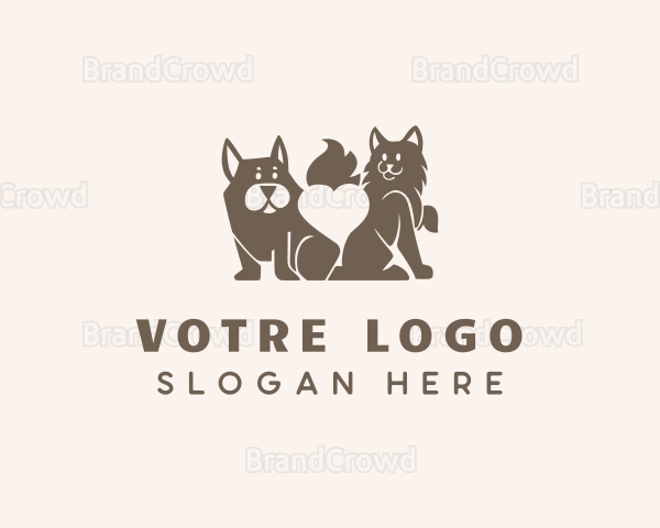 Dog & Cat Pet Heart Logo