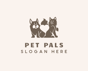 Dog & Cat Pet Heart logo design