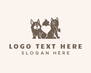 Siamese - Dog & Cat Pet Heart logo design