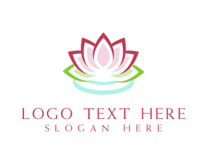 Relaxation - Lotus Water Ripple logo design