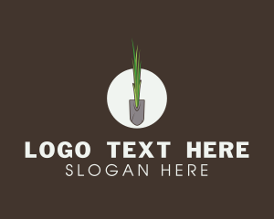 Leaf - Organic Shovel Grass logo design