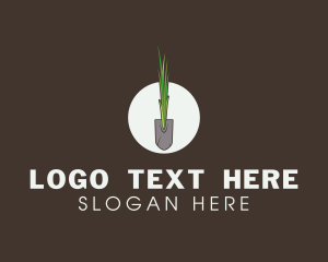 Farming - Organic Shovel Grass logo design