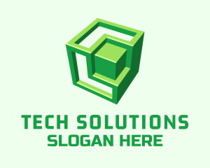 Green 3D Cube Logo