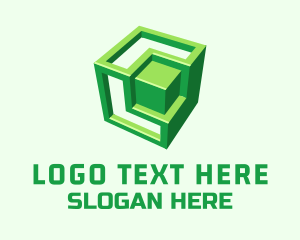 Green 3D Cube Logo