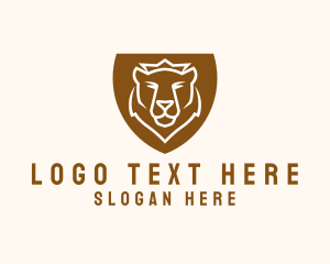 Crown - Grizzly Bear Shield logo design