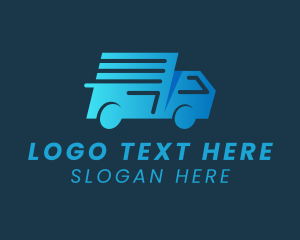 Truck - Blue Delivery Van logo design