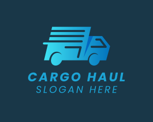 Blue Delivery Van  logo design